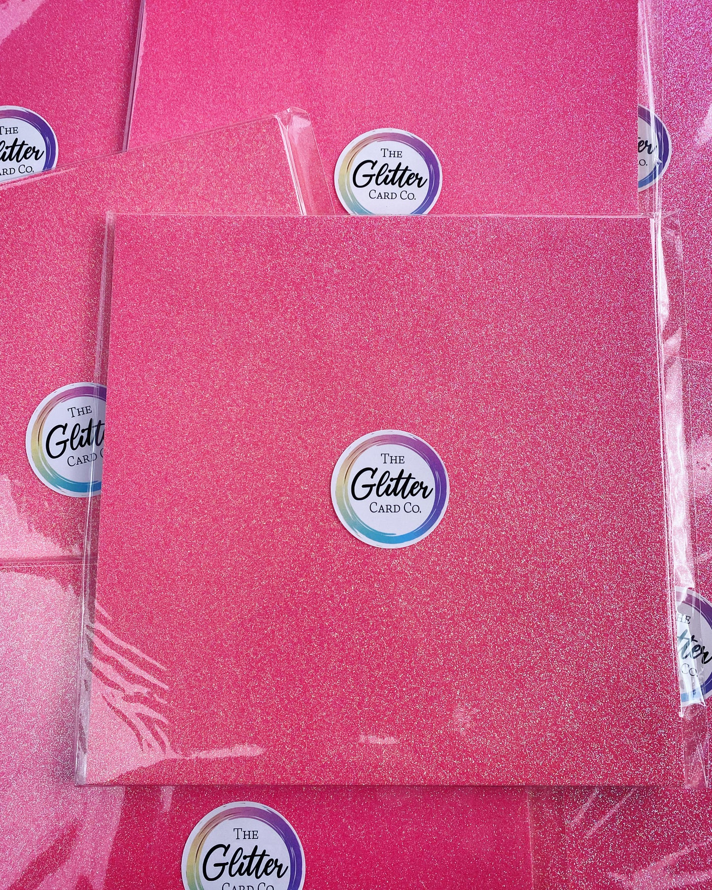 Glitter Card - Bubblegum Pink