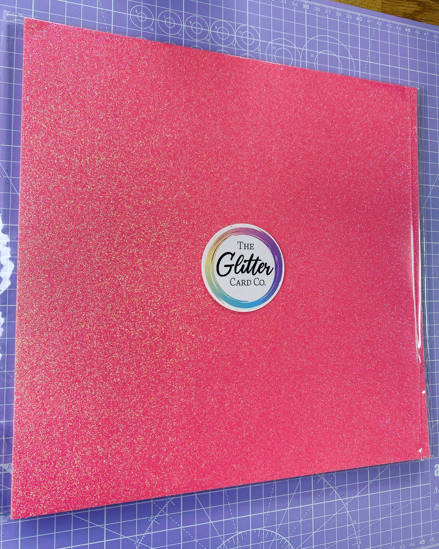 Glitter Card - Bubblegum Pink