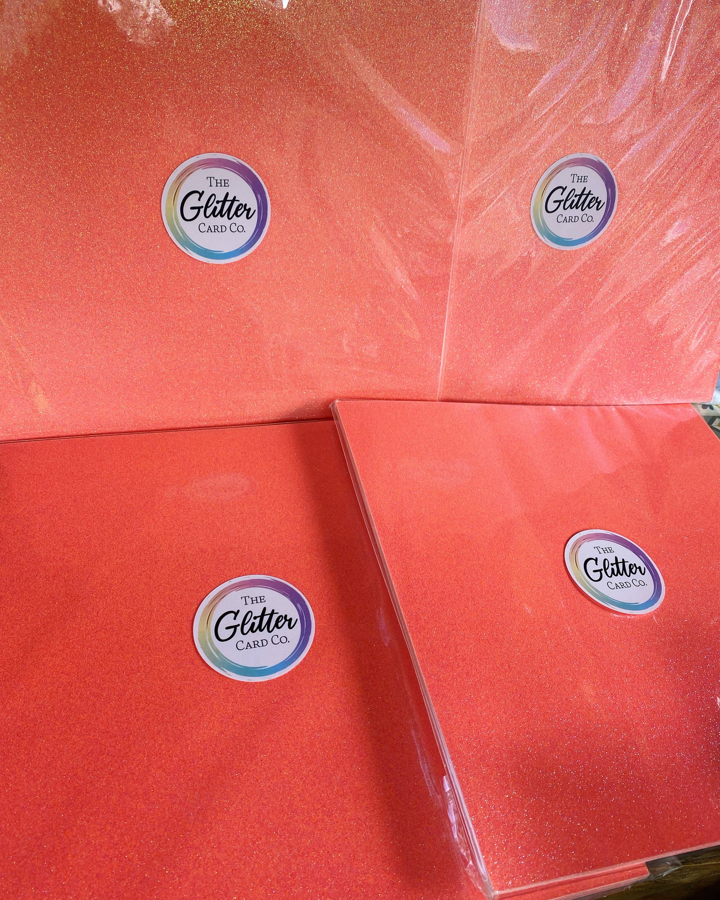 Glitter Card - Peach