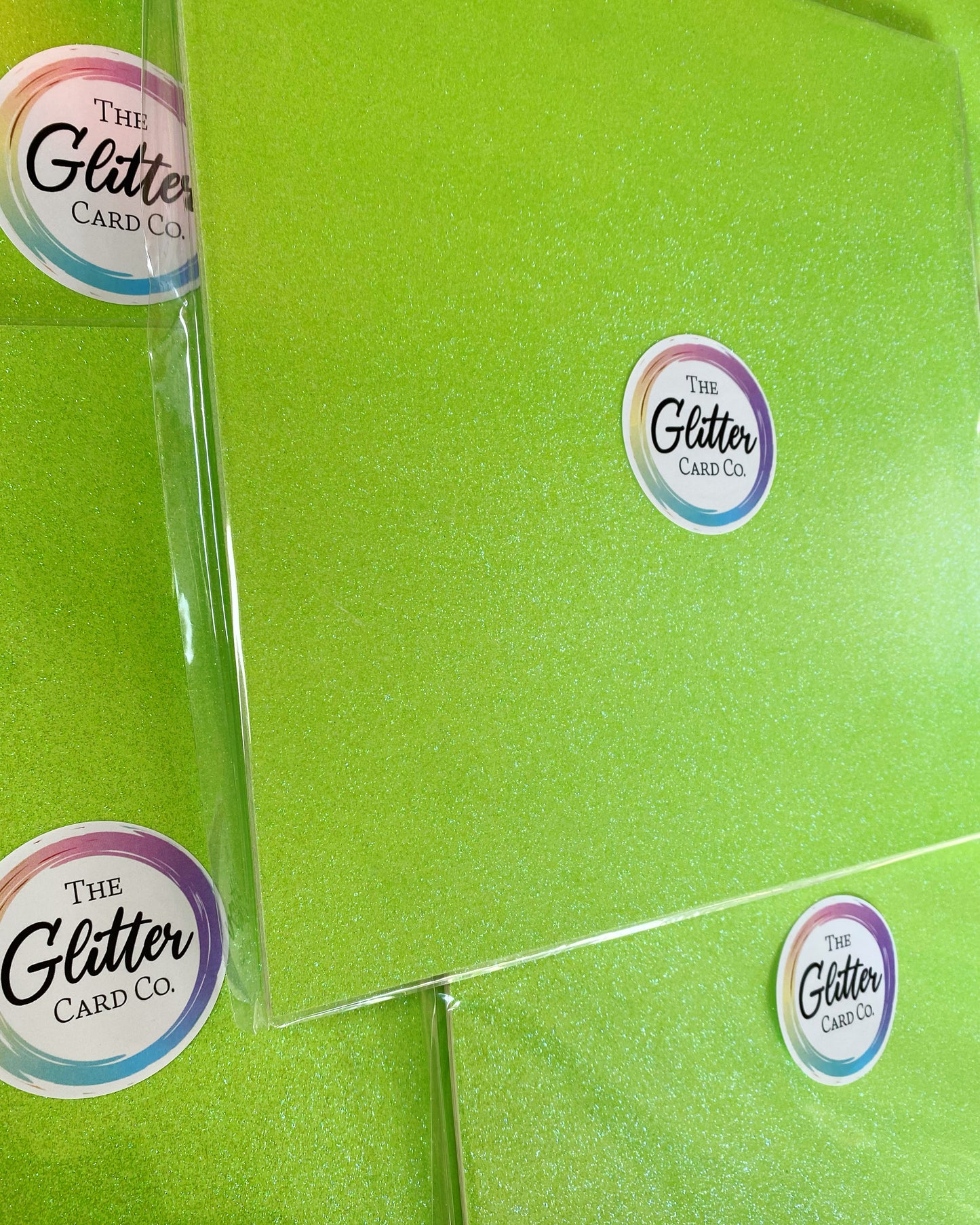 Glitter Card - Lime Green
